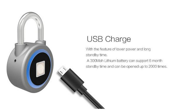 Bluetooth Round Padlock USB Power