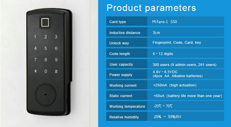 Bluetooth Lock-JY-OS2917B parameter