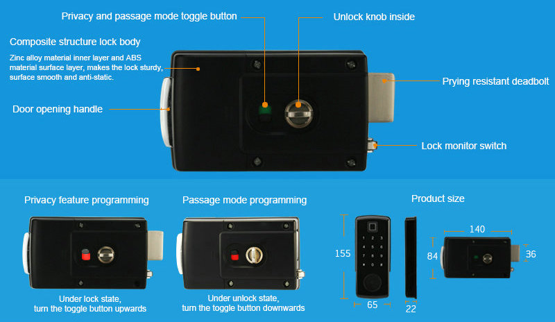 Bluetooth Lock-JY-OS2917B Part function