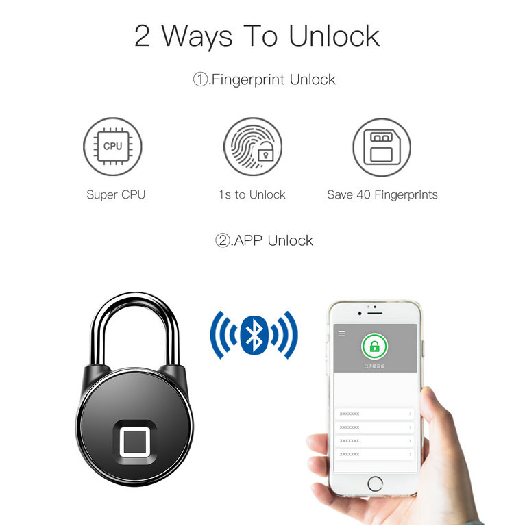 Padlock-JYP-TB02 Fingerprint Bluetooth UnLock
