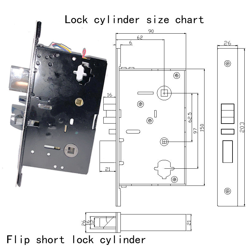 Bluetooth Lock JYL-S2019C Lock body size
