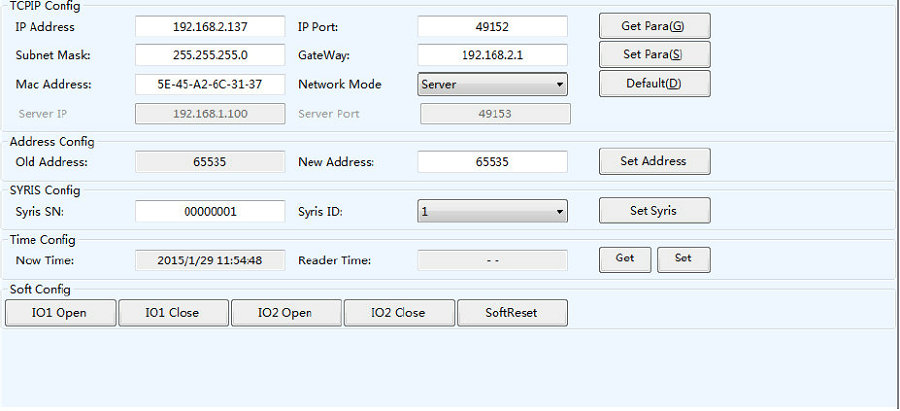 UHF software Access Control System tcp