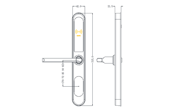 Hotel Lock System JYF-LH01M size