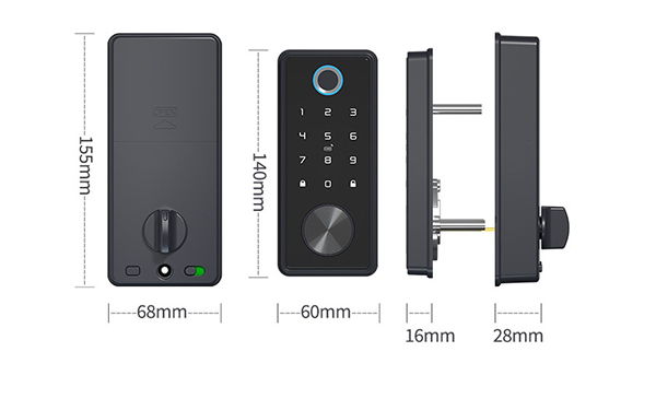 JYF-T1 Bluetooth Lock SIZE